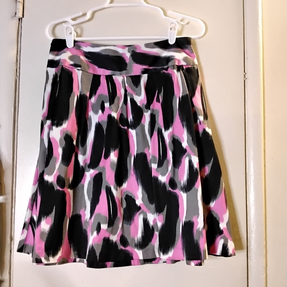 Pink  Black White A-Line Skirt Abstract Size 4 - Picture 2 of 7
